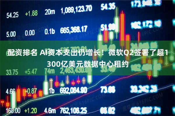 配资排名 AI资本支出仍增长！微软Q2签署了超1300亿美元数据中心租约